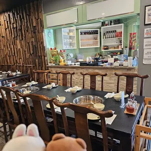 Table for hotpots and cashier's window