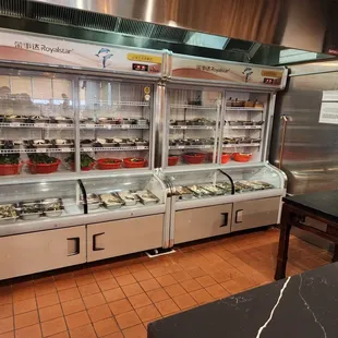 Hot pot selections in fridge