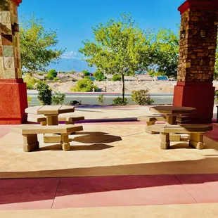 a few doors down is a community patio