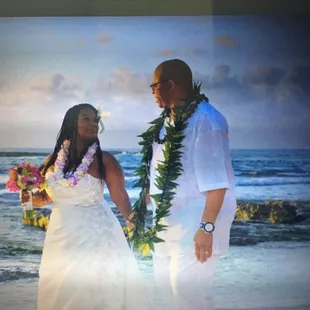 Hawaiian barefoot wedding