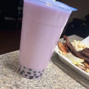 Taro Milk Tea with boba