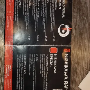 the menu