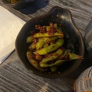 Spicy Garlic Edamame