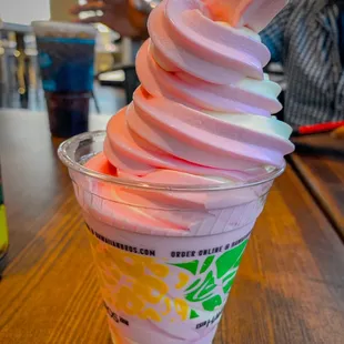 a pink ice cream