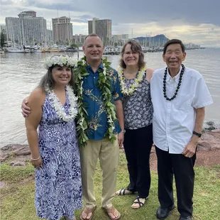 Karen (3rd from right) and Reverend David Tasaka (far right) were outstanding, sincere, and delivered the ceremony we'd dreamed of.