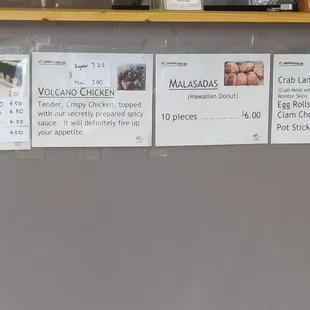 menus on a refrigerator