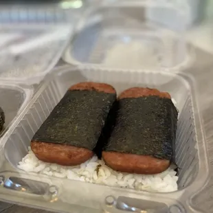 two hot dogs and rice
