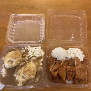 Loco moco and katsu plate