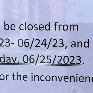 Wanted some Hawaiian drive Imm but drove out to find out they are Closed 6/12-6/24.