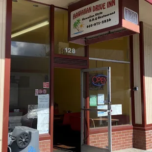 the entrance to the restaurant