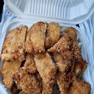 Chicken katsu plate - comes with 2 scoops of white rice and 1 scoop of Mac salad under all that chicken. $11.26 after tax