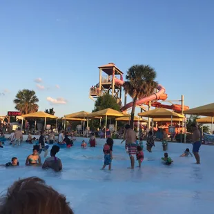 Wave pool area looking at smaller slide