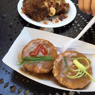 Loco Moco ball and Elvis banana bread