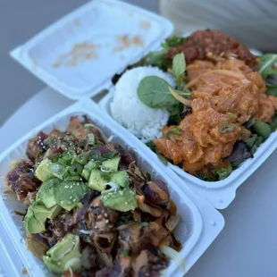 Poke nachos and large poke plate