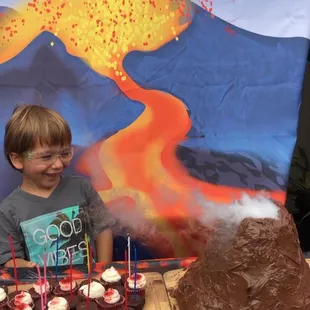 Exploding volcano cake with dry ice from Hawaiian Ice!