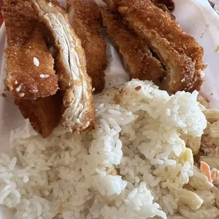 Perfectly crispy chicken Katsu (portion was huge-- I already ate a lot of it before I took the picture!)