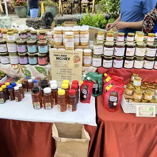 a table full of honeys