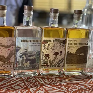 a variety of bottles