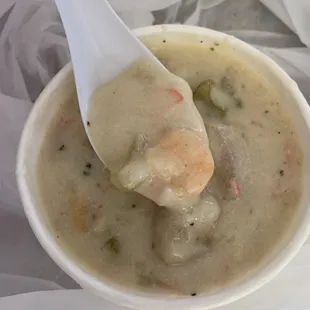 The seafood chowder. Wonderful.