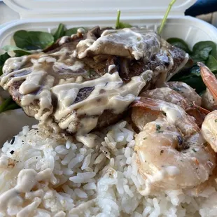 Grilled ahi and shrimp