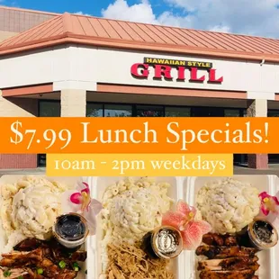 Choose from Kal Bi Chicken, Kalua Pig, or Huli Huli Chicken