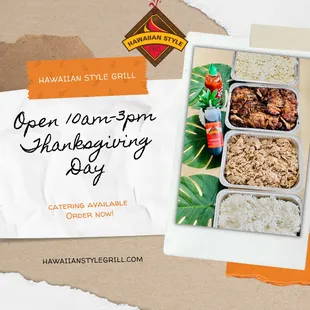 Open 10am - 3pm Thanksgiving Day!