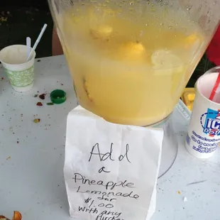 Tried the lemonade it was ok