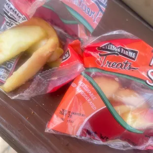 Expired apple slices