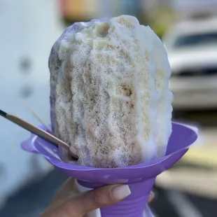 Shaved ice - milk tea, Ube &amp; coconut