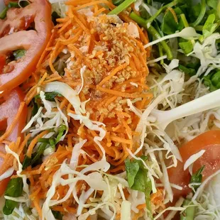 Salmon tofu salad on a bread of cabbage Dont buy, get a salad with lettuce in it instead.