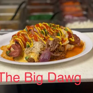 a plate of hot dogs with ketchup and mustard