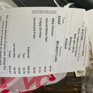 A first time customer looks like they didn't read my notes but overall the food is good