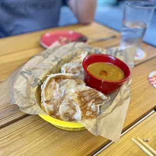 Roti and curry sauce. Curry sauce was delish!!