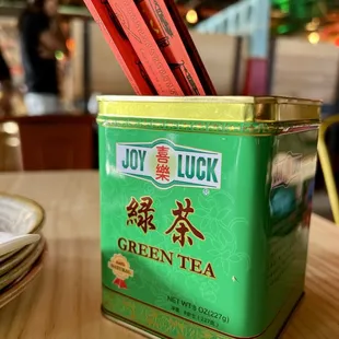 Cool thanks in cans to hold chopsticks