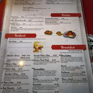 Burger &amp; Breakfast menu.