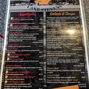 Front of menu.