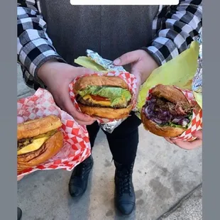 plain Double Burger, Fat Burger and Colossal Burger