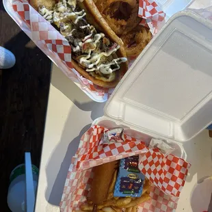 Philly cheesesteak combo, corndog combo