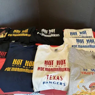 a variety of t - shirts