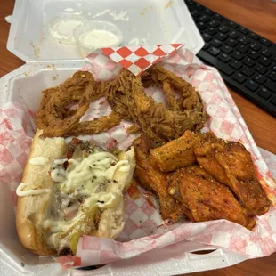 1/2 Philly with 5 Wings Combo
