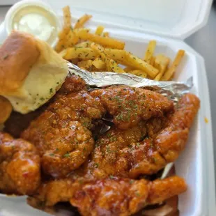 Tossed Chicken Tenders with Fries
