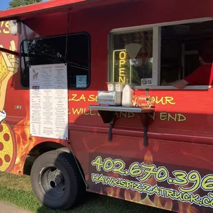 a red food truck