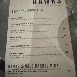 Seasonal cocktails