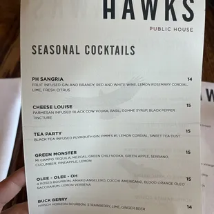 Seasonal Cocktails
