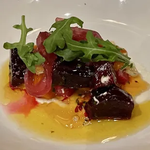 Grilled New York and Beet Salad