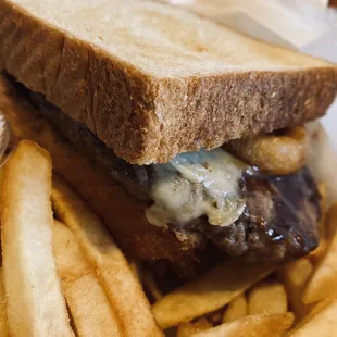 a sandwich and fries