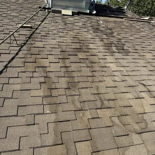 Damage to roof from water leaking from Bosch unit.