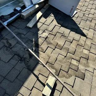 Damage to roof from Bosch unit leaking water.