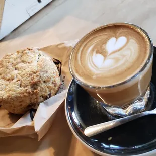 a cup of coffee and a biscuit