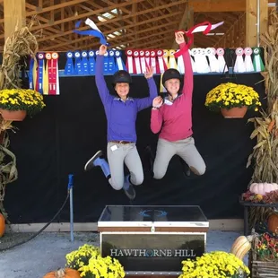 Having fun at horse shows!